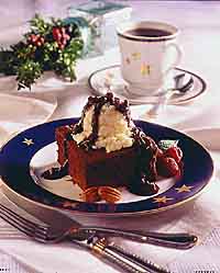 Brownie with Ice Cream and Warm Mocha Pecan Sauce Brownie with Ice Cream and Warm Mocha Pecan Sauce