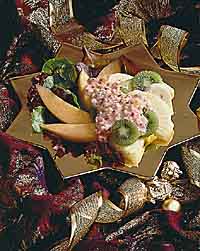 Fresh Fruits with Cranberry Yogurt Sauce Fresh Fruits with Cranberry Yogurt Sauce