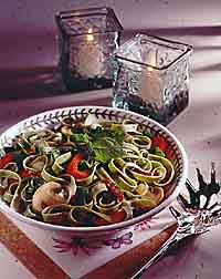 Vegetables with Spinach Fettuccine Vegetables with Spinach Fettuccine