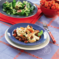 Shrimp Scampi over Hot Tomato Relish Shrimp Scampi over Hot Tomato Relish