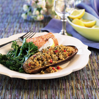 Italian Eggplant with Millet and Pepper Stuffing Italian Eggplant with Millet and Pepper Stuffing