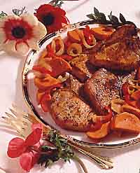 Pork Chops with Red Pepper and Sweet Potato Pork Chops with Red Pepper and Sweet Potato