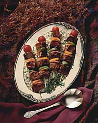 Oriental Beef Kabobs on Green Rice Oriental Beef Kabobs on Green Rice