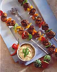 Tex-Mex Pork Kabobs with Chili Sour Cream Sauce Tex-Mex Pork Kabobs with Chili Sour Cream Sauce