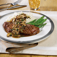 New York Strip Steak with Wild Mushroom Sauce New York Strip Steak with Wild Mushroom Sauce