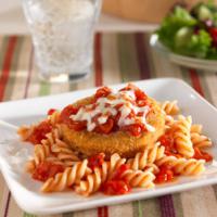 Cheesy Chicken Parmesan over Pasta Cheesy Chicken Parmesan over Pasta