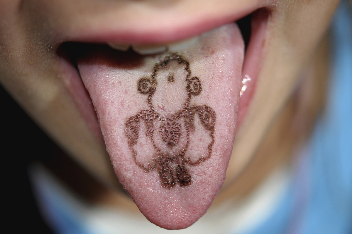 Do You Remember Fruit RollUp Tongue Tattoos