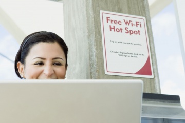 Many public spaces such as restaurants and retail stores now offer WiFi as a free service to customers.